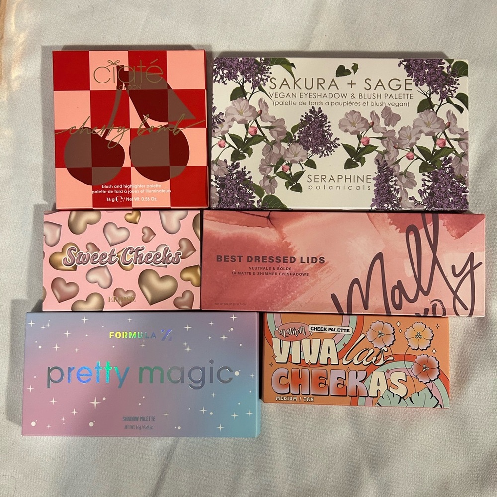Six Luxury Palettes Mally, Sakura & Sage, Ciate and others